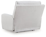 Social Pointe Pearl/Ash Dual Power Recliner with Adjustable Headrest by Ashley at Eve Furniture
