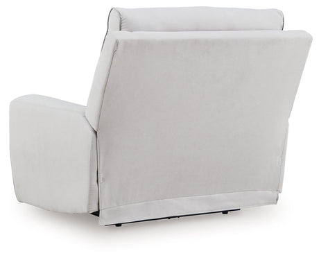 Social Pointe Pearl/Ash Dual Power Recliner with Adjustable Headrest by Ashley at Eve Furniture