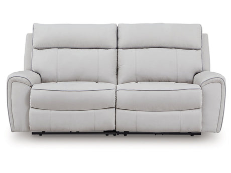 Social Pointe Pearl/Ash2-Piece Dual Power Reclining Modular Loveseat by Ashley at Eve Furniture