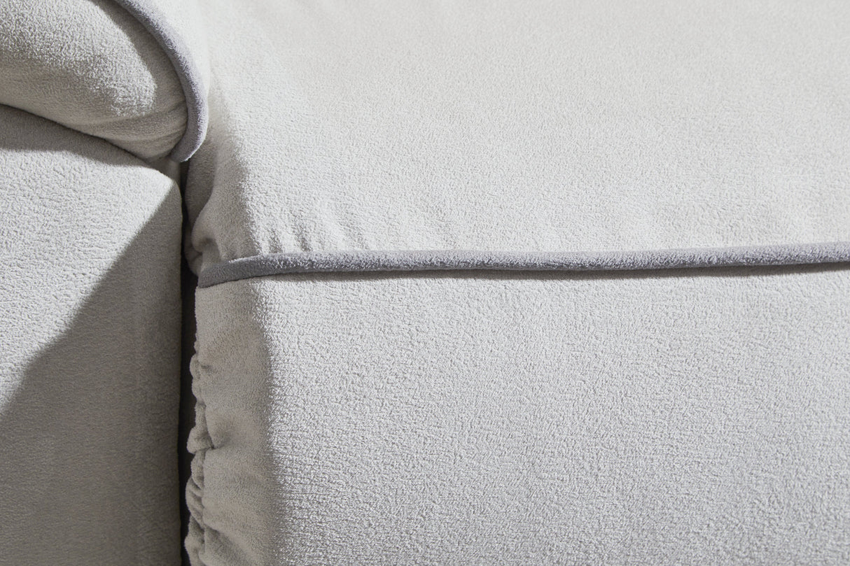 Social Pointe Pearl/Ash2-Piece Dual Power Reclining Modular Loveseat by Ashley at Eve Furniture