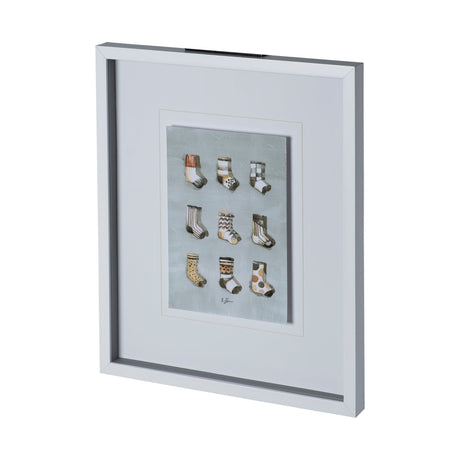 Sock I by Barbara Fleming a Hand Embellished Textured Framed Art Print Matted under Glass by Mercana at Eve Furniture