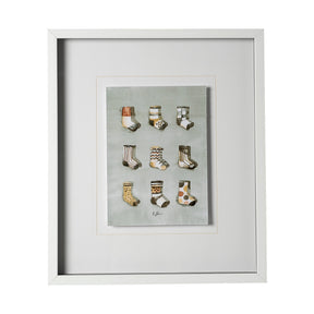 Sock I by Barbara Fleming a Hand Embellished Textured Framed Art Print Matted under Glass by Mercana at Eve Furniture