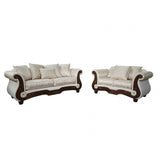 Sodaro Ivory/Dark Cherry 2- Piece Living Room set by Furniture of America at Eve Furniture