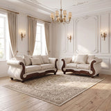 Sodaro Ivory/Dark Cherry 2- Piece Living Room set by Furniture of America at Eve Furniture