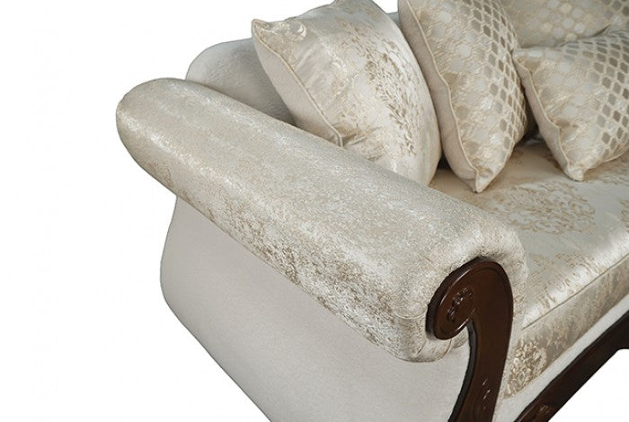 Sodaro Ivory/Dark Cherry Living Room Set by Furniture of America at Eve Furniture
