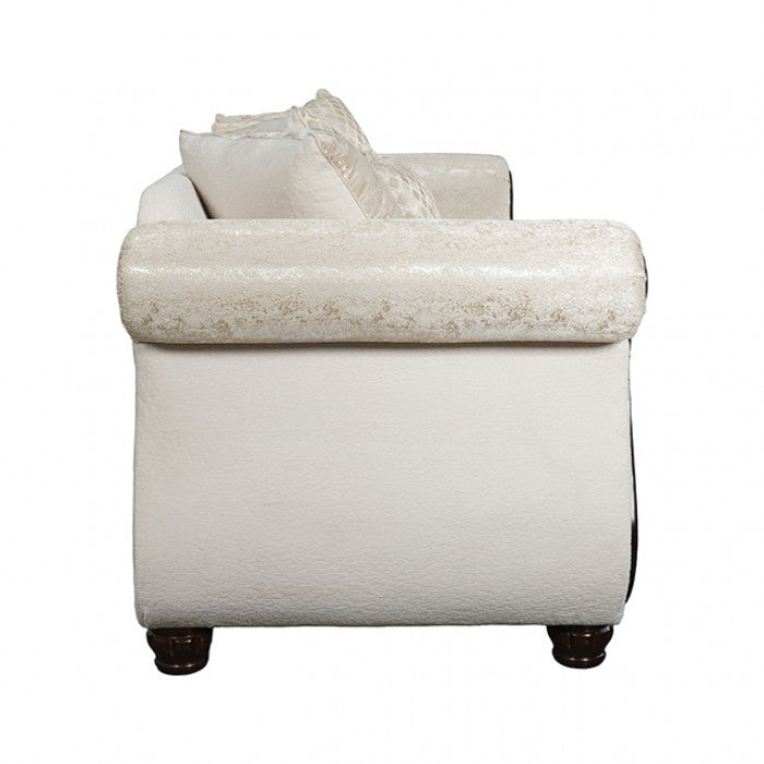 Sodaro Ivory/Dark Cherry Living Room Set by Furniture of America at Eve Furniture