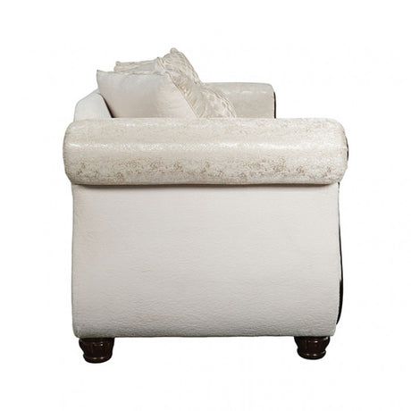 Sodaro Ivory/Dark Cherry Sofa by Furniture of America at Eve Furniture