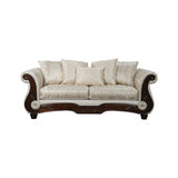 Sodaro Ivory/Dark Cherry Living Room Set by Furniture of America at Eve Furniture