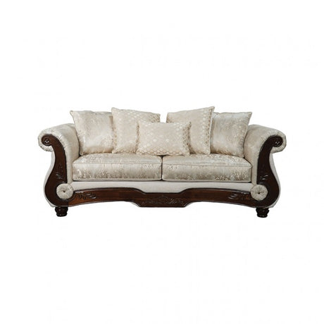 Sodaro Ivory/Dark Cherry Sofa by Furniture of America at Eve Furniture