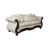 Sodaro Ivory/Dark Cherry Living Room Set by Furniture of America at Eve Furniture
