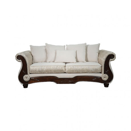 Sodaro Ivory/Dark Cherry Sofa by Furniture of America at Eve Furniture