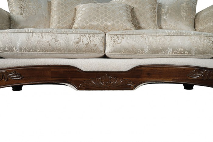 Sodaro Ivory/Dark Cherry Living Room Set by Furniture of America at Eve Furniture