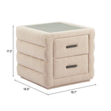 Soffice Beige Nightstand by Zuomod at Eve Furniture