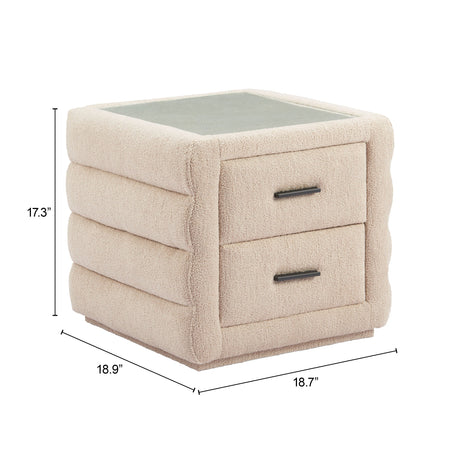 Soffice Beige Nightstand by Zuomod at Eve Furniture