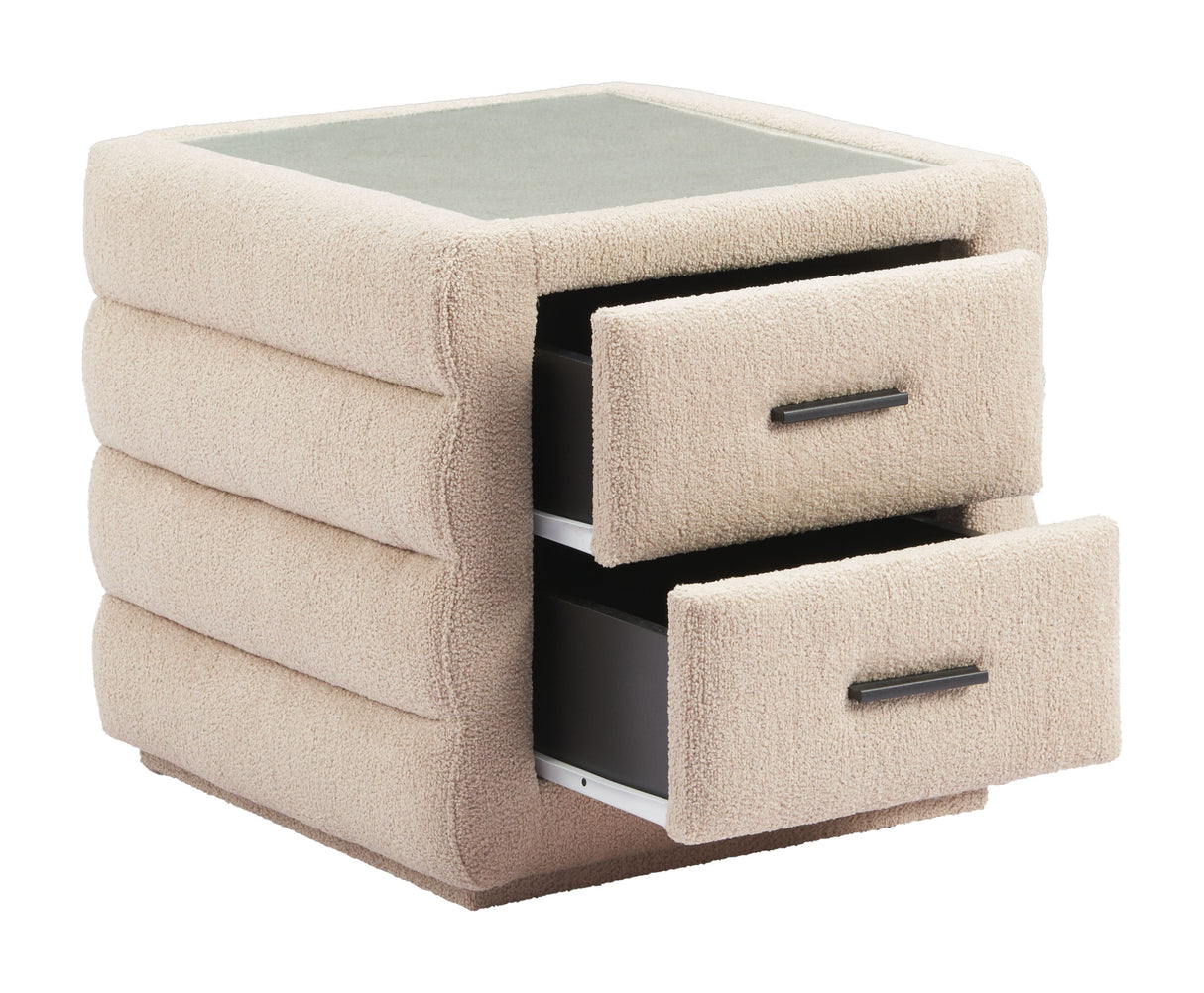 Soffice Beige Nightstand by Zuomod at Eve Furniture