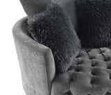 Sofi Drak Gray Button Tufted Swivel Chair by Furniture of America at Eve Furniture