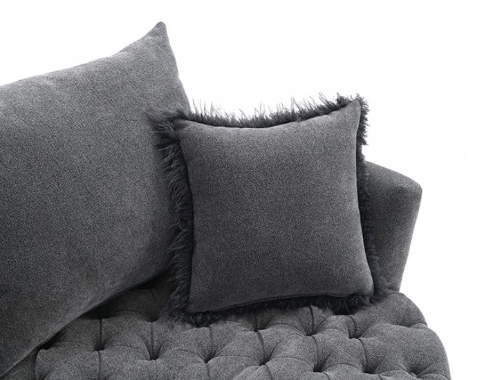 Sofi Drak Gray Button Tufted Swivel Chair by Furniture of America at Eve Furniture
