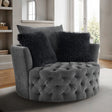 Sofi Drak Gray Button Tufted Swivel Chair by Furniture of America at Eve Furniture