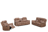 Sofia Brown 3-Piece Reclining Set by Happy Homes at Eve Furniture