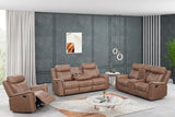 Sofia Brown 3-Piece Reclining Set by Happy Homes at Eve Furniture