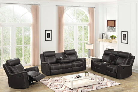 Sofia Espresso 3-Piece Reclining Set by Happy Homes at Eve Furniture