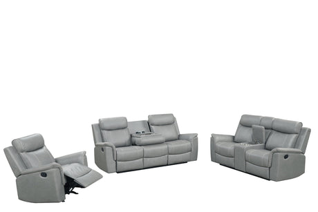 Sofia Gray 3-Piece Reclining Set by Happy Homes at Eve Furniture