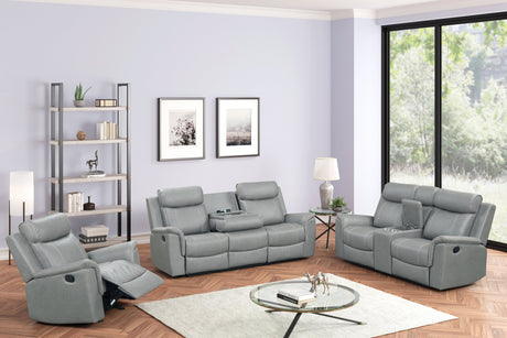 Sofia Gray 3-Piece Reclining Set by Happy Homes at Eve Furniture