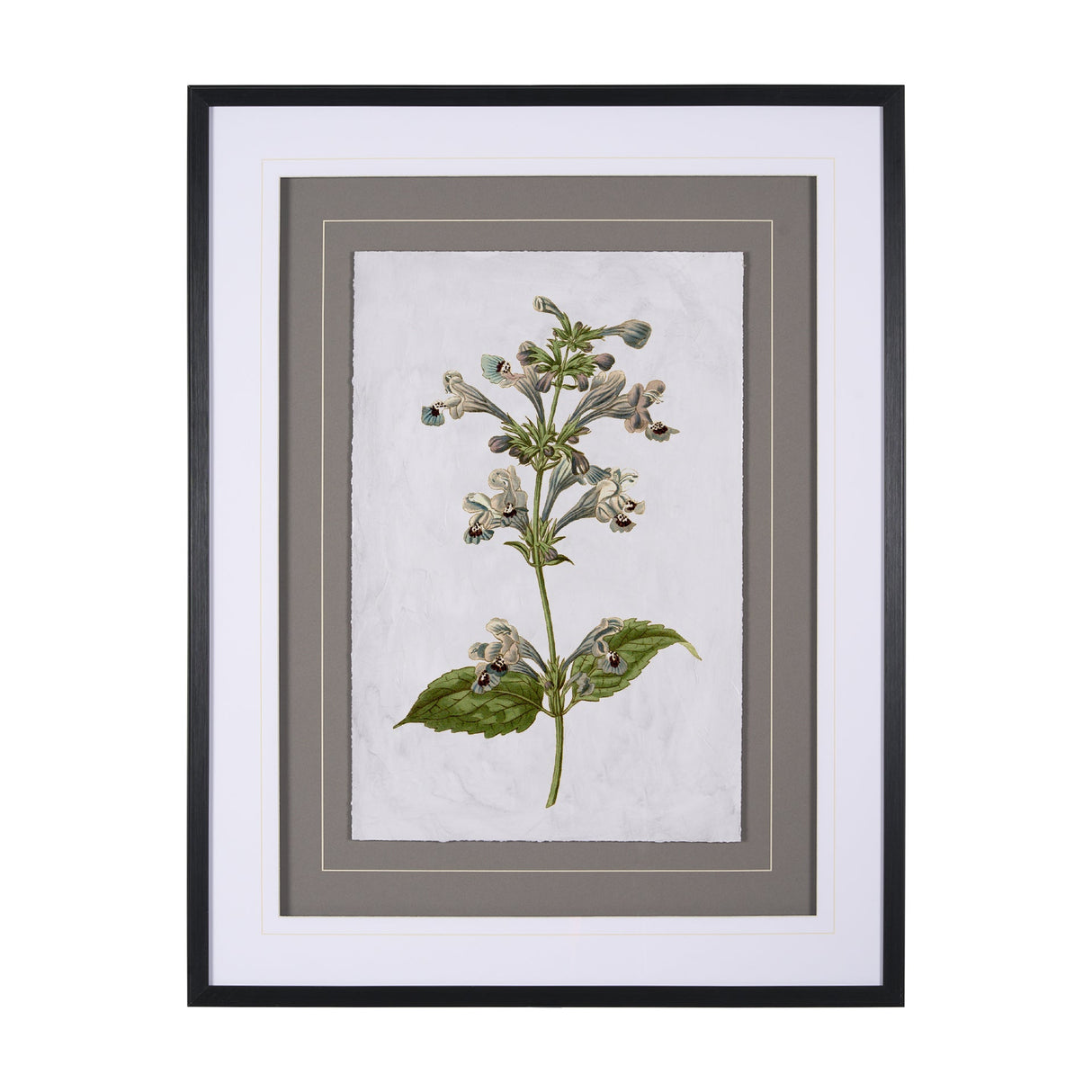 Soft Blue Botanoicals III by Mercana Studio Hand Embellished Framed Art Print Matted under Glass by Mercana at Eve Furniture