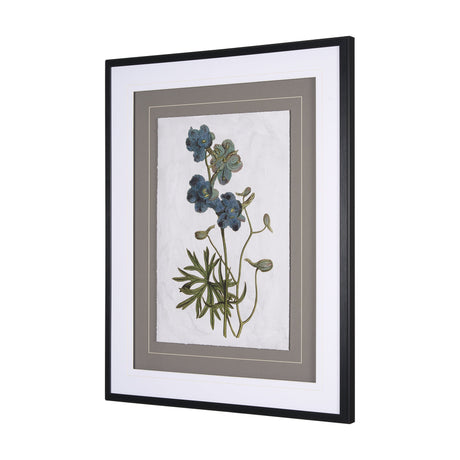 Soft Blue Botanoicals V by Mercana Studio Hand Embellished Framed Art Print Matted under Glass by Mercana at Eve Furniture