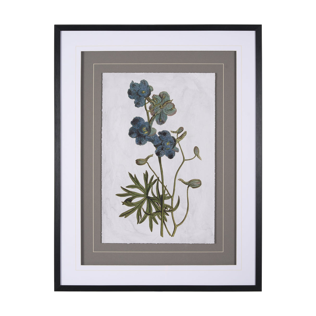 Soft Blue Botanoicals V by Mercana Studio Hand Embellished Framed Art Print Matted under Glass by Mercana at Eve Furniture