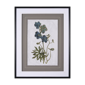 Soft Blue Botanoicals V by Mercana Studio Hand Embellished Framed Art Print Matted under Glass by Mercana at Eve Furniture