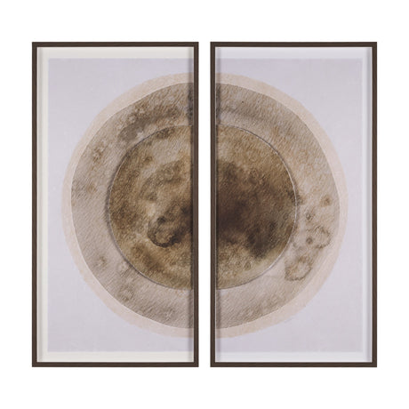 Soft Eclipse (Set of 2) by Mercana Studio a Hand Embellished Framed Art Print Matted under Glass by Mercana at Eve Furniture