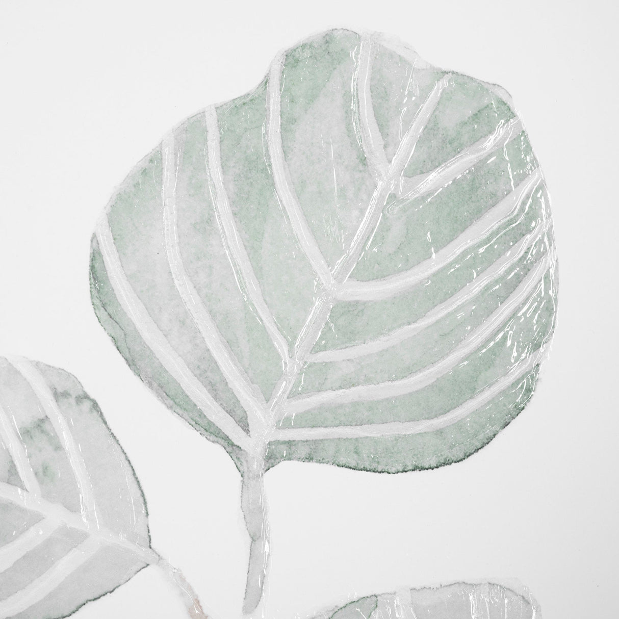 Soft Eucalyptus Branch I by Emma Scarvey Hand Embellished Framed Art Print Matted under Glass by Mercana at Eve Furniture