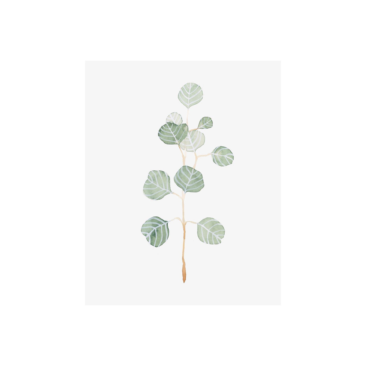 Soft Eucalyptus Branch II by Emma Scarvey a Hand Embellished Textured Canvas by Mercana at Eve Furniture