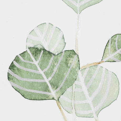 Soft Eucalyptus Branch II by Emma Scarvey Hand Embellished Framed Art Print Matted under Glass by Mercana at Eve Furniture