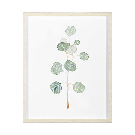 Soft Eucalyptus Branch II by Emma Scarvey Hand Embellished Framed Art Print Matted under Glass by Mercana at Eve Furniture