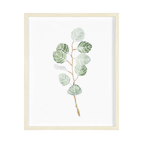 Soft Eucalyptus Branch III by Emma Scarvey Hand Embellished Framed Art Print Matted under Glass by Mercana at Eve Furniture