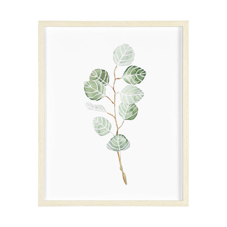 Soft Eucalyptus Branch III by Emma Scarvey Hand Embellished Framed Art Print Matted under Glass by Mercana at Eve Furniture
