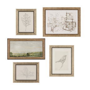 Soft Shadows (Set of 5) by Mercana Studio a Hand Embellished Framed Art Print by Mercana at Eve Furniture