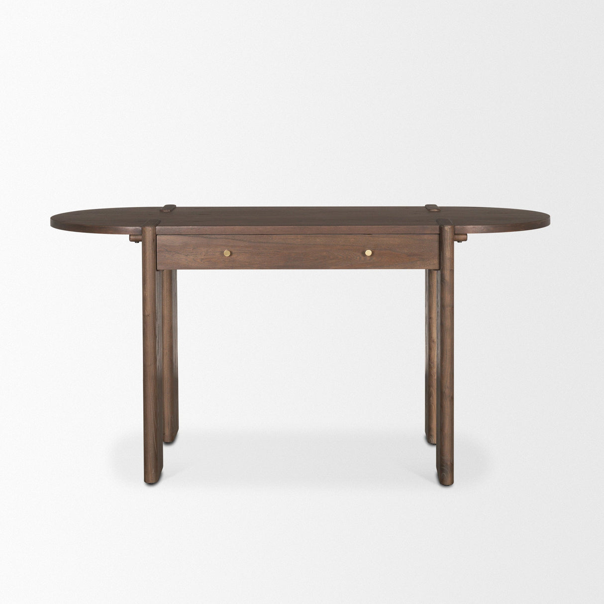 Sohan Dark Brown Elm Wood Oblong Desk by Mercana at Eve Furniture