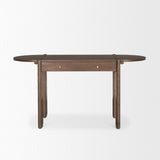 Sohan Dark Brown Elm Wood Oblong Desk by Mercana at Eve Furniture