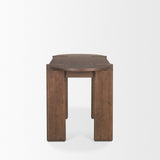 Sohan Dark Brown Elm Wood Oblong Desk by Mercana at Eve Furniture
