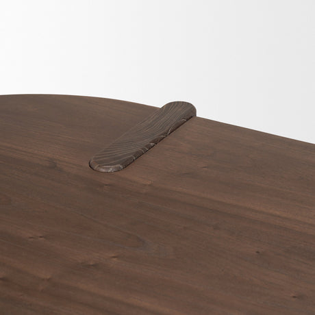 Sohan Dark Brown Elm Wood Oblong Desk by Mercana at Eve Furniture