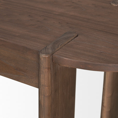 Sohan Dark Brown Elm Wood Oblong Desk by Mercana at Eve Furniture