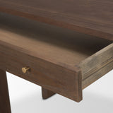 Sohan Dark Brown Elm Wood Oblong Desk by Mercana at Eve Furniture