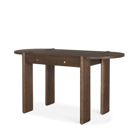 Sohan Dark Brown Elm Wood Oblong Desk by Mercana at Eve Furniture