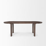 Sohan Dark Elm Wood Oval Dining Table by Mercana at Eve Furniture