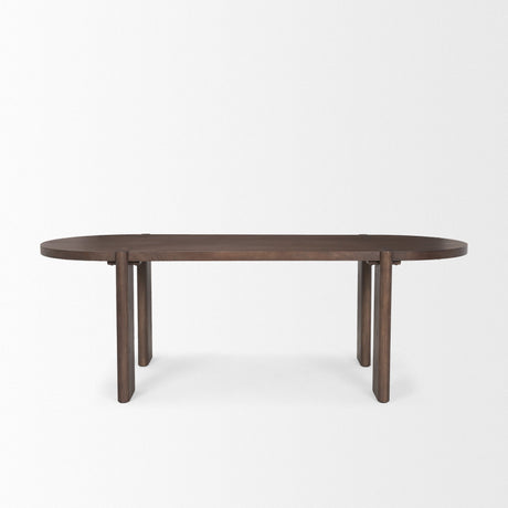 Sohan Dark Elm Wood Oval Dining Table by Mercana at Eve Furniture