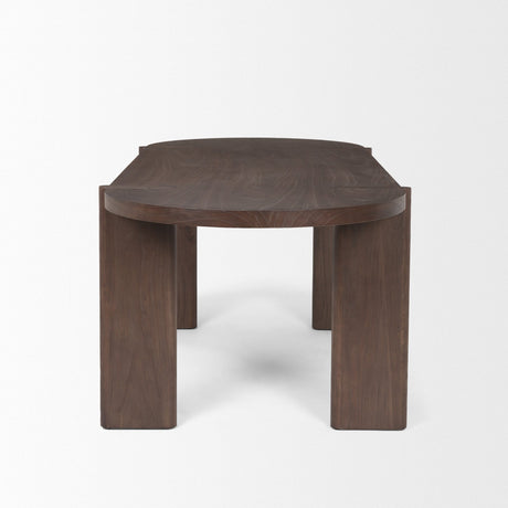 Sohan Dark Elm Wood Oval Dining Table by Mercana at Eve Furniture