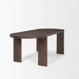 Sohan Dark Elm Wood Oval Dining Table by Mercana at Eve Furniture